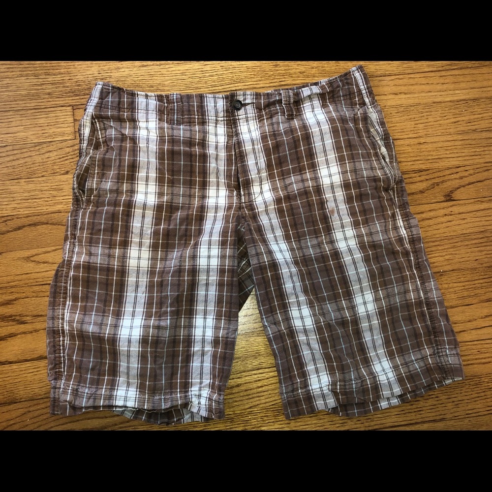 Brown Plaid Men’s Shorts